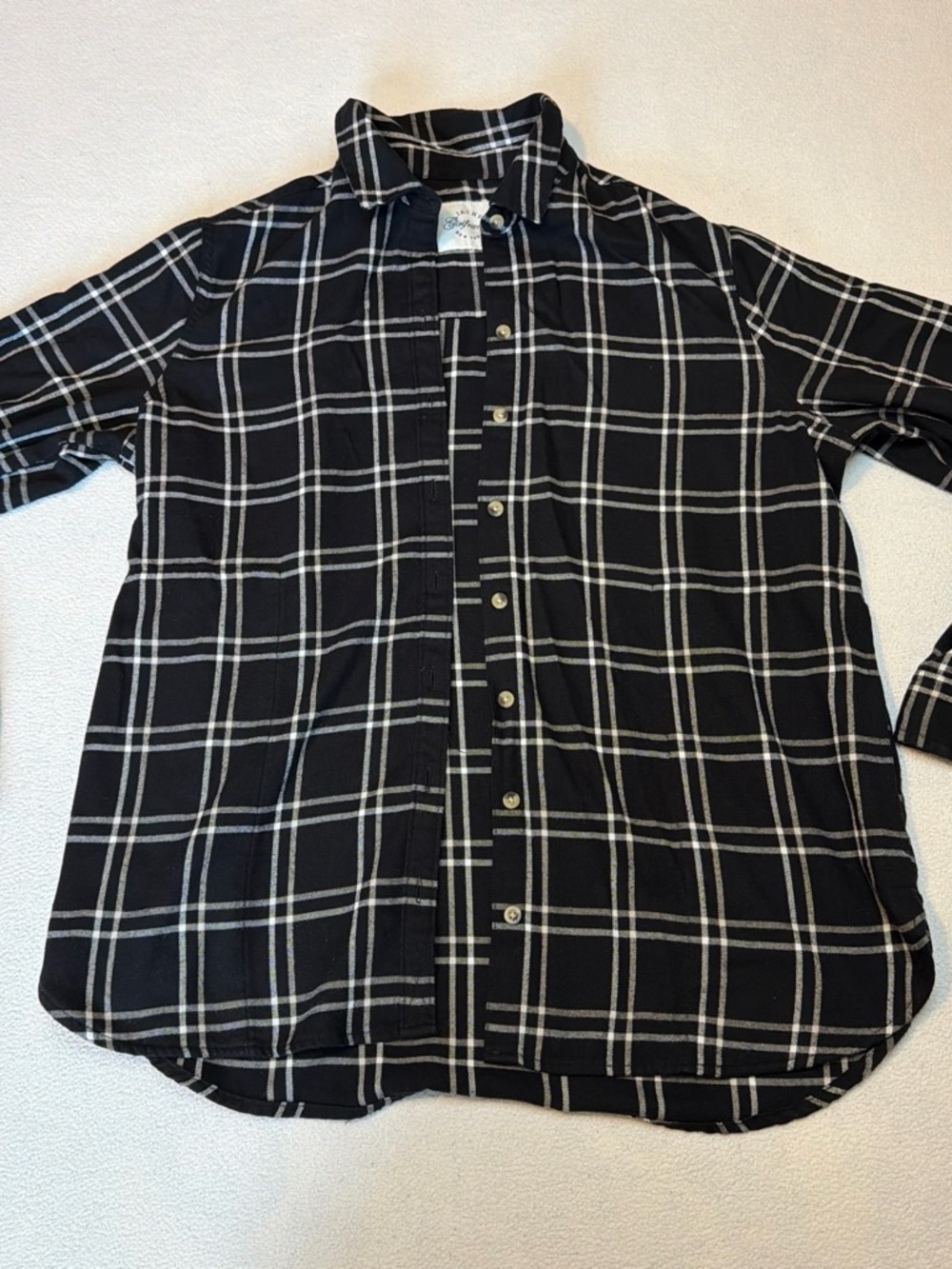 Jachs Black and White Plaid Button-Down Shirt with pockets!